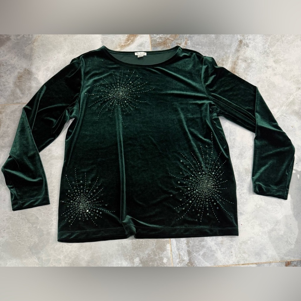 Bechamel Black and White Embellished Long Sleeve Blouse - Picture 5 of 5
